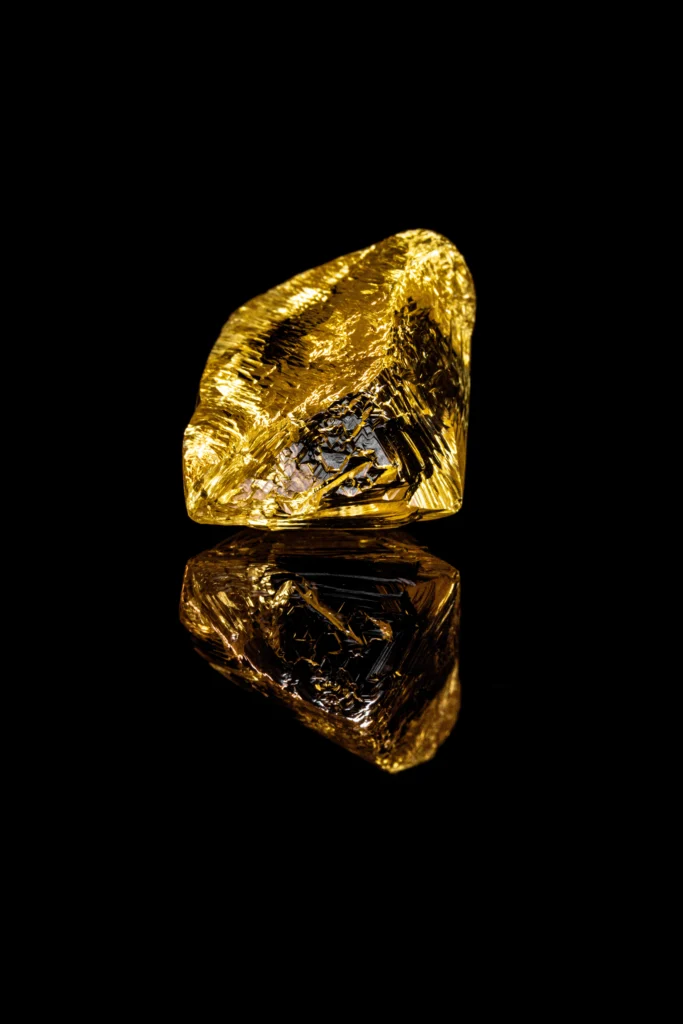 A 36.0 carat fancy vivid yellow diamond recovered during the September quarter. 